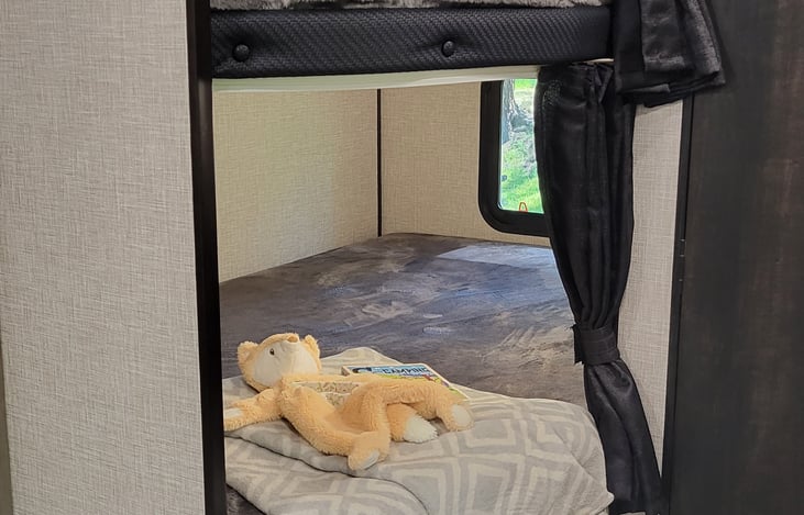 Great storage under bottom bunk also!