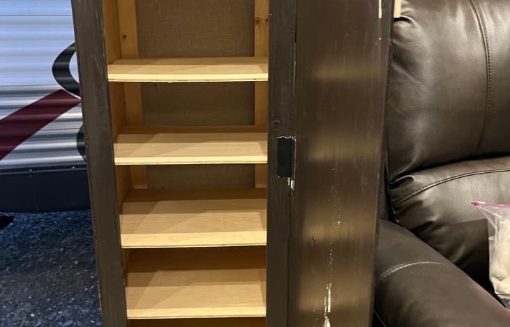 Shoe/storage unit I built with door open.