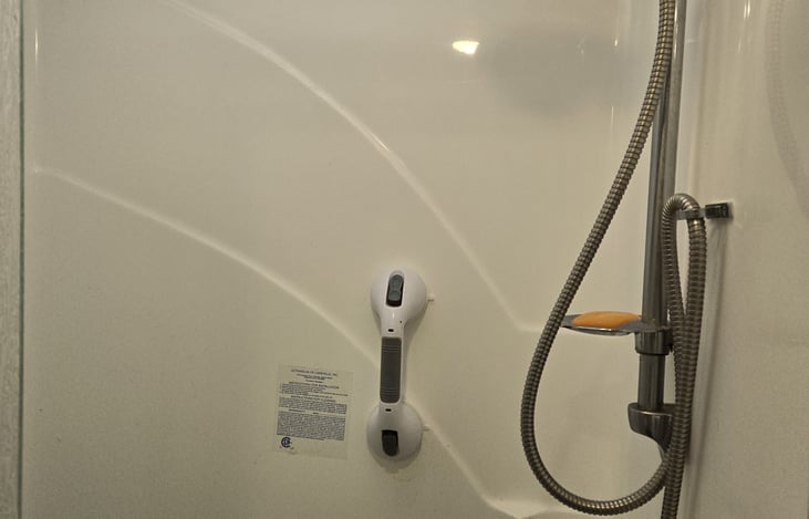 View of large walk-in shower in master bedroom.