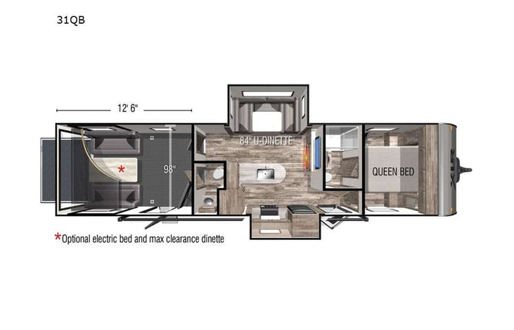 Representative floor plan provided by a trusted RVshare partner.