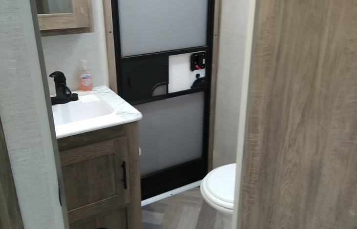 Half bath with outside access