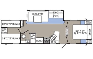 (#7) Puma Trailer w/ 4 bunks & outside kitchen