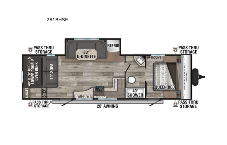 Representative floor plan provided by a trusted RVshare partner.