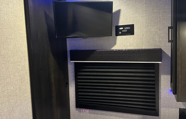 Smart TV. Log into your streaming services. Don't forget your hotspot or log into campsite wifi.