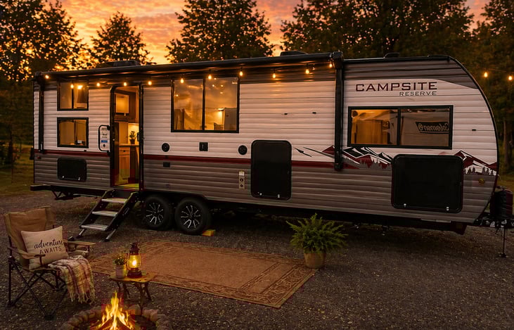 Luxury Family Travel Trailer | Campsite Reserve 23LM
Spacious Travel Trailer with Slide-Out & Awning