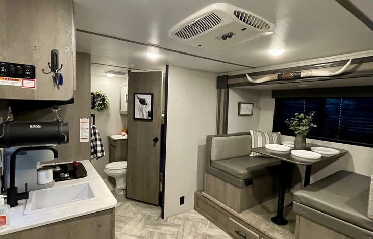 Dinette converts to a sleeping space