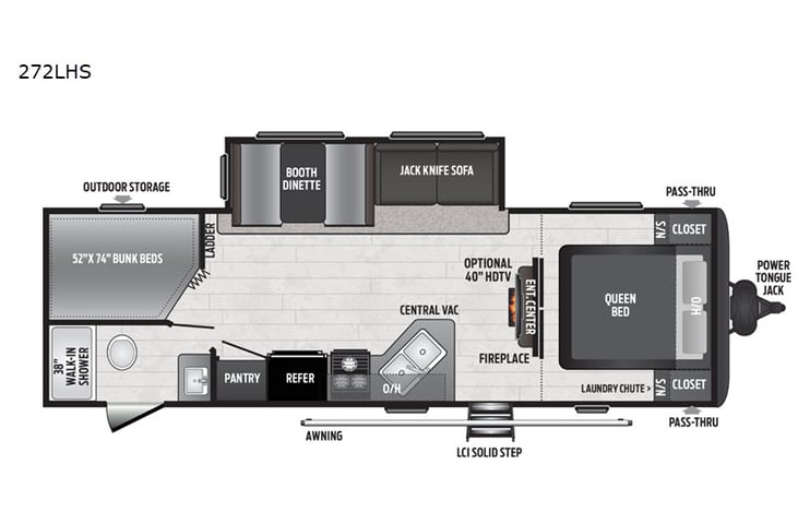 Representative floor plan provided by a trusted RVshare partner.