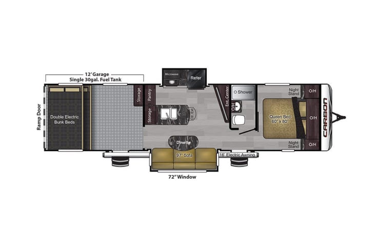 Representative floor plan provided by a trusted RVshare partner.