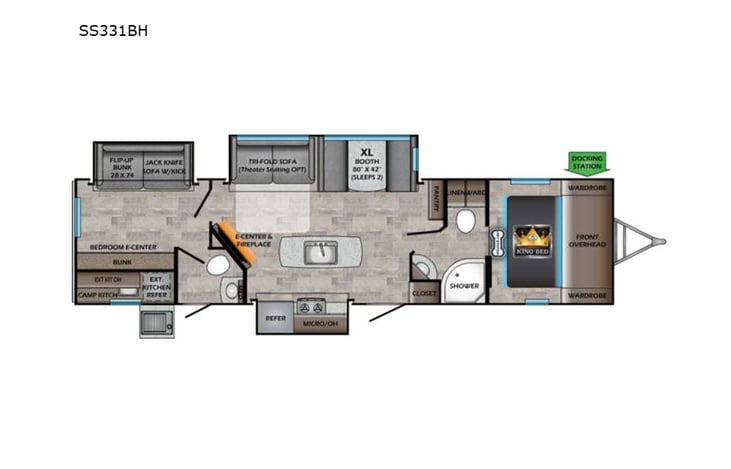 Representative floor plan provided by a trusted RVshare partner.