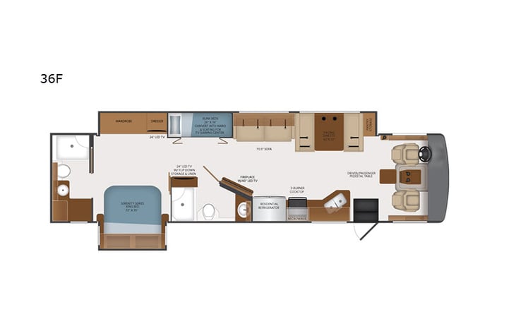 Representative floor plan provided by a trusted RVshare partner.