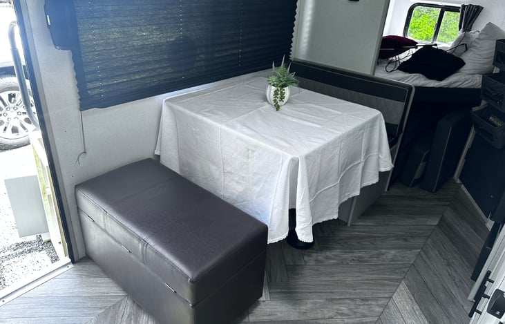 Dinette can convert to a bed even without the manufacturers bench. Please ask if you need this to be a bed to ensure it will fit your needs.