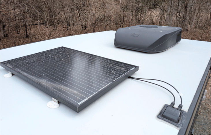 100W solar panel and a fan AC unit