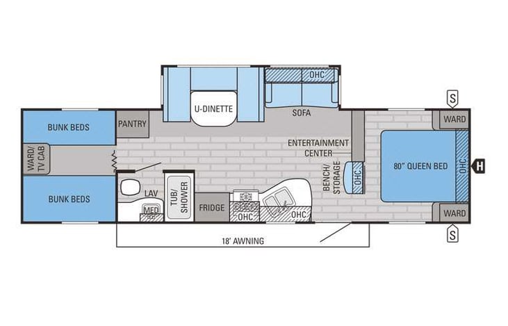 Representative floor plan provided by a trusted RVshare partner.