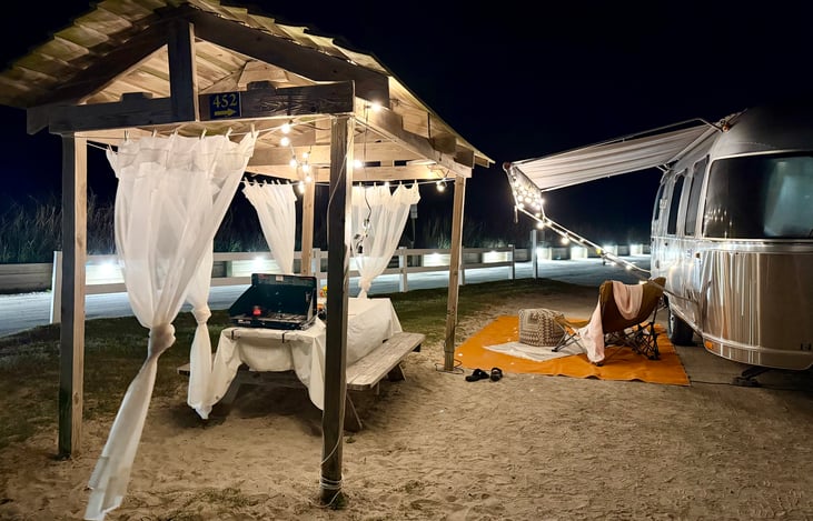 Evening setup by the beach