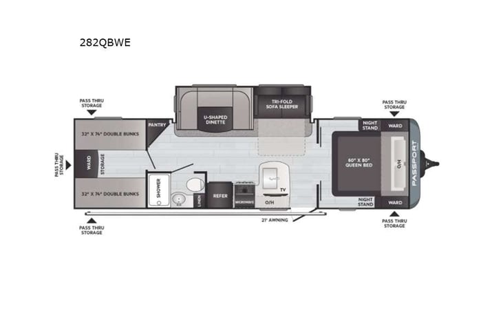 Representative floor plan provided by a trusted RVshare partner.