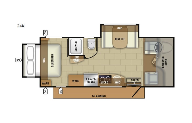 Representative floor plan provided by a trusted RVshare partner.