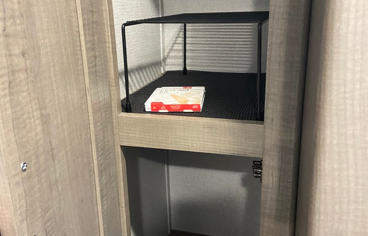 Cabinet space for toiletries or use a food pantry.