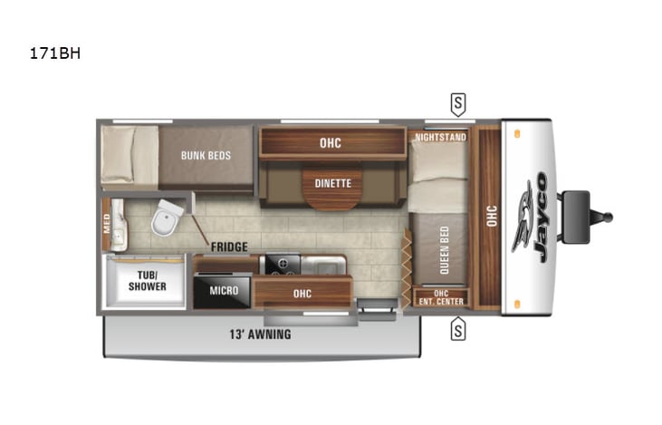 Representative floor plan provided by a trusted RVshare partner.