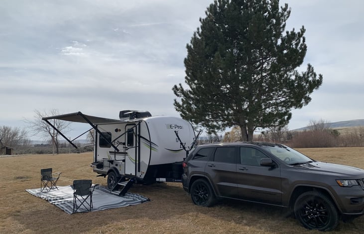 Easy to tow with mid size SUV or any truck.