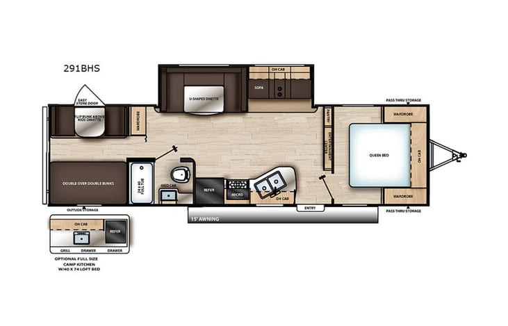 Representative floor plan provided by a trusted RVshare partner.