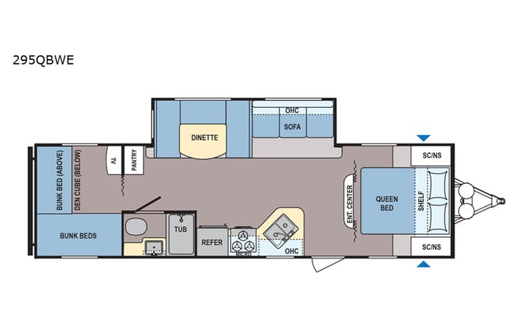 Representative floor plan provided by a trusted RVshare partner.