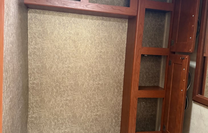 Plenty of storage in the bathroom. Over five drawers.