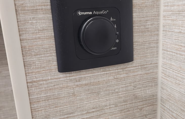 Water heater control.  Use ECO, COMFORT or OFF settings only.  Rotating knob to clean cycle will disable hot water for several hours while clean cycle runs.