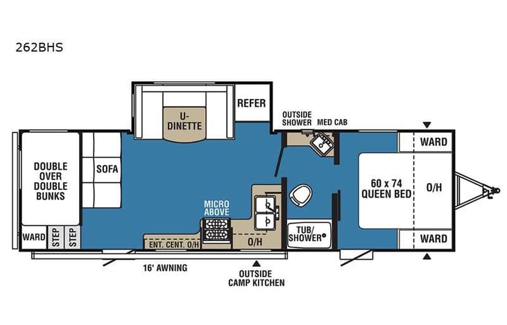 Representative floor plan provided by a trusted RVshare partner.