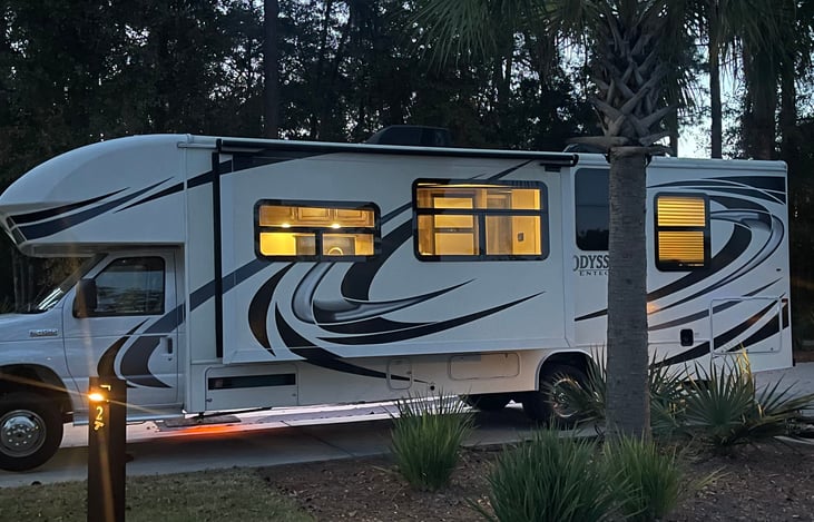 Night time at Hilton Head National RV Resort
