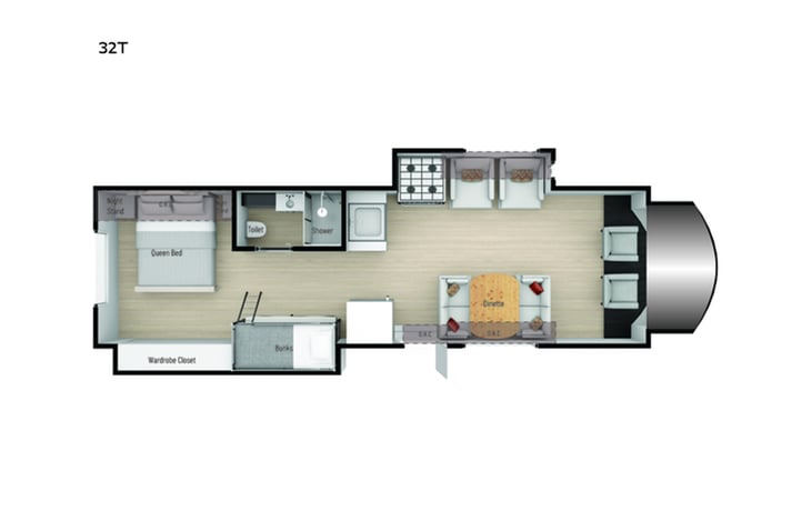 Representative floor plan provided by a trusted RVshare partner.