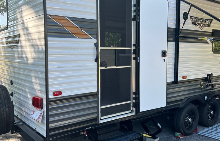 Enjoy your stay and keep a clean manageable space with our access to the bathroom right by the outdoor shower!