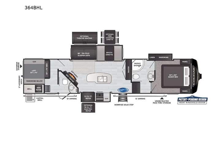 Representative floor plan provided by a trusted RVshare partner.