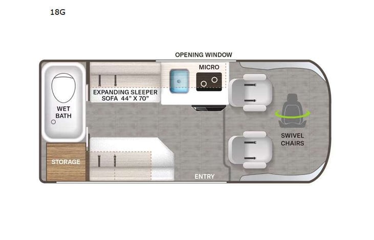Representative floor plan provided by a trusted RVshare partner.