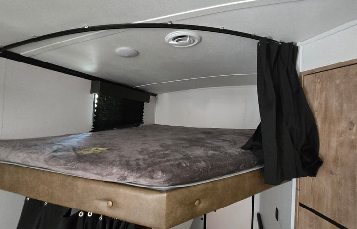 Bunk beds are decent size im 5ft 10 and I fit pretty good