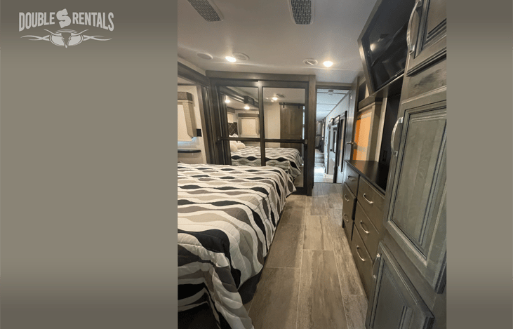 Private master with large closet, washer/dryer combo, TV, large bathroom, and it's own AC unit