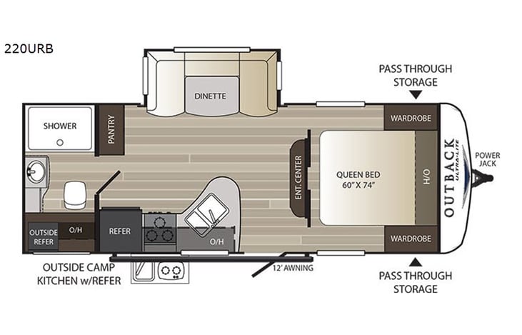Representative floor plan provided by a trusted RVshare partner.