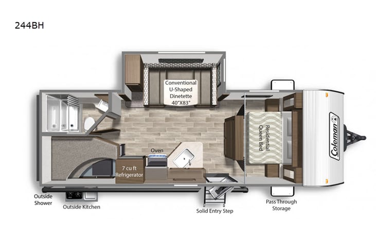 Representative floor plan provided by a trusted RVshare partner.