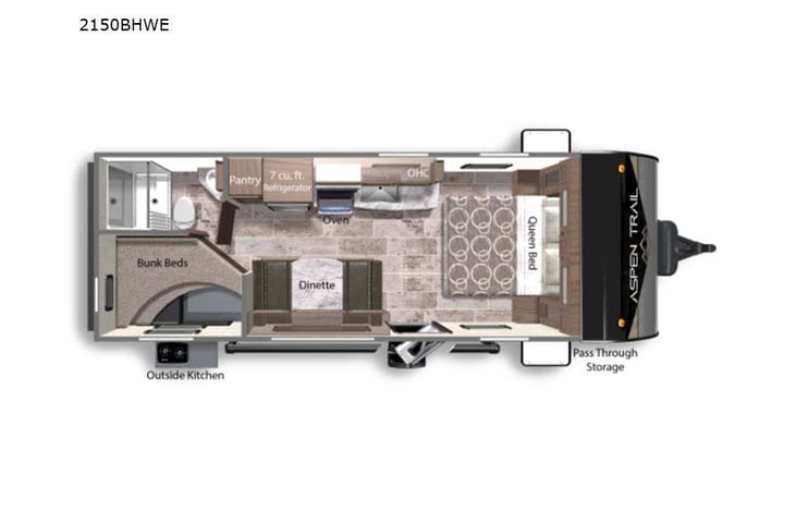 Representative floor plan provided by a trusted RVshare partner.