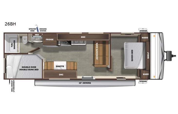 Representative floor plan provided by a trusted RVshare partner.