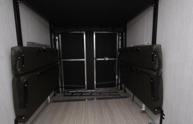 The couch folds away also.