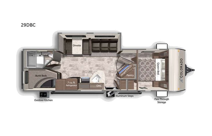 Representative floor plan provided by a trusted RVshare partner.