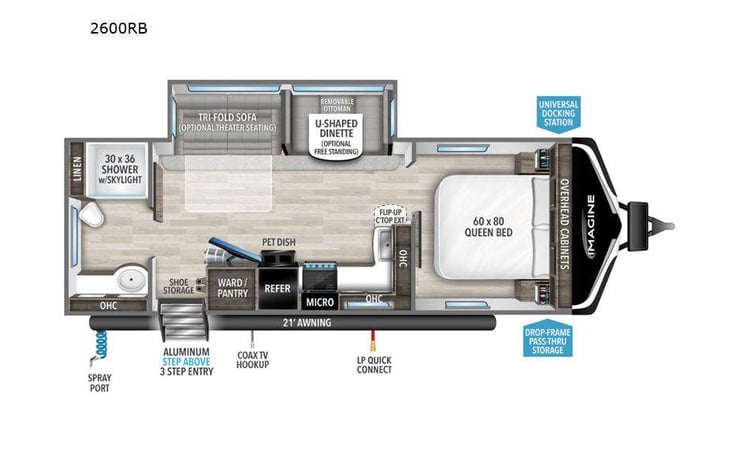 Representative floor plan provided by a trusted RVshare partner.