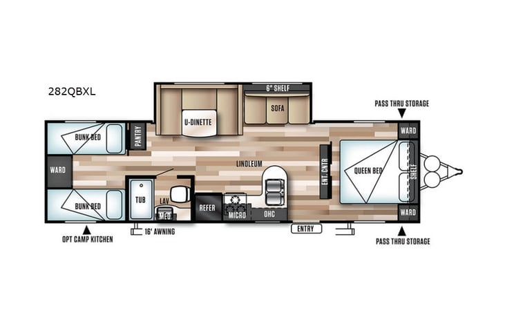 Representative floor plan provided by a trusted RVshare partner.