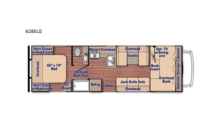 Representative floor plan provided by a trusted RVshare partner.