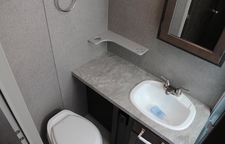 Restroom Toilet, Sink & Counter