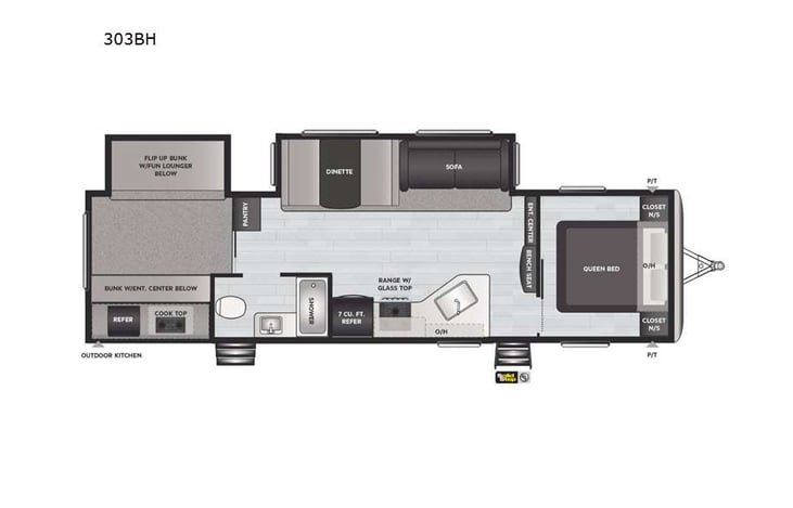 Representative floor plan provided by a trusted RVshare partner.