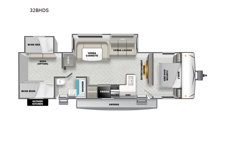 Representative floor plan provided by a trusted RVshare partner.