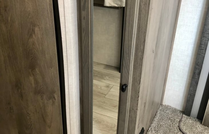 Bottom cabinet storage.