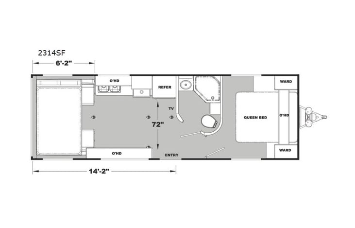 Representative floor plan provided by a trusted RVshare partner.