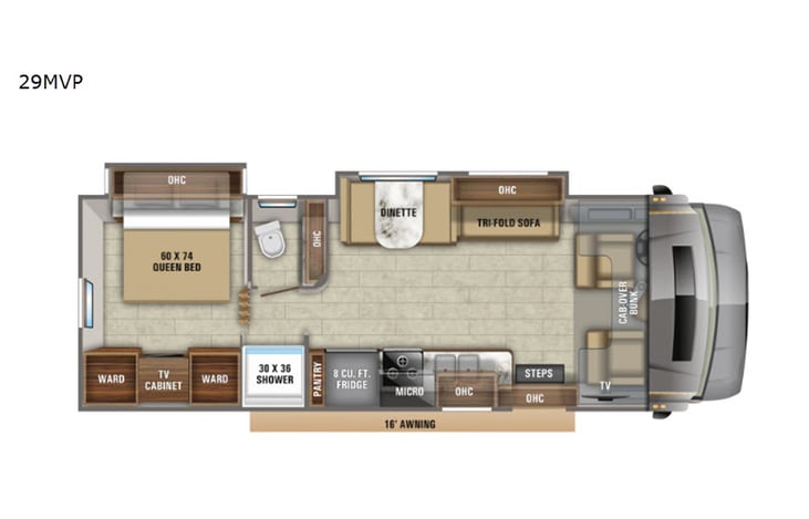 Representative floor plan provided by a trusted RVshare partner.